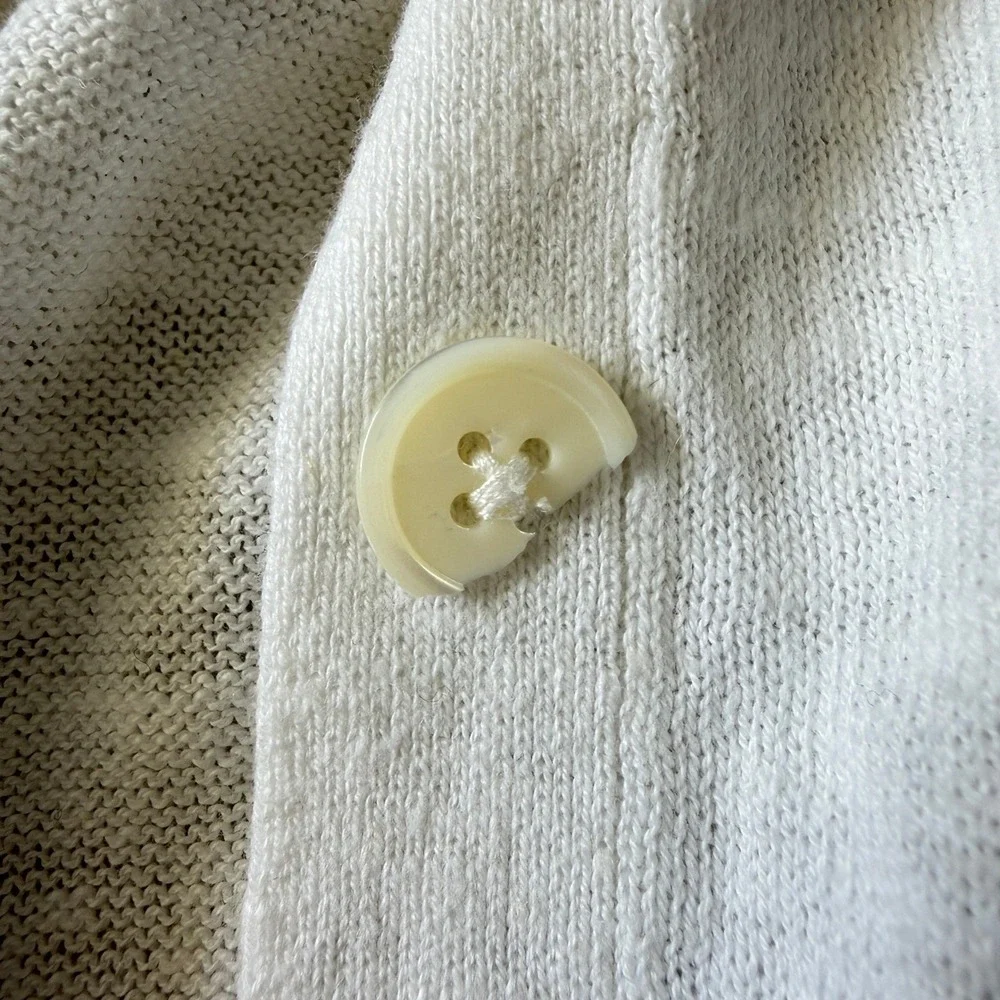 Ralph Lauren Sport White Cotton Linen Knit Cardigan Sweater XS